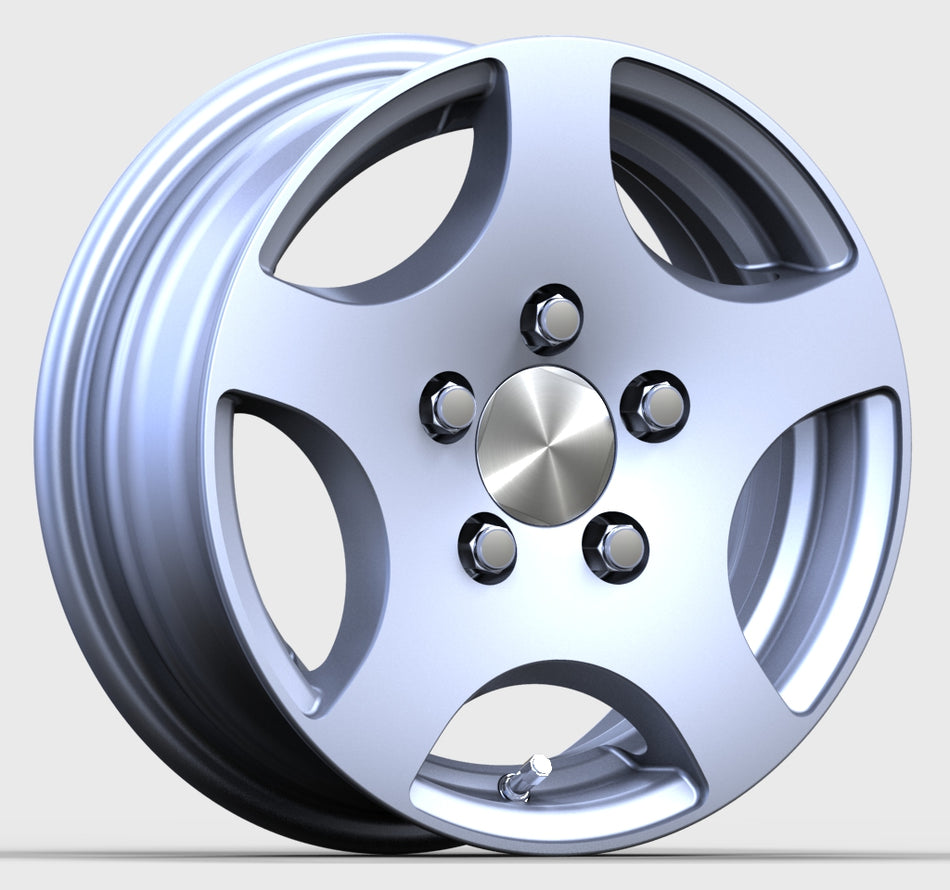 Complete wheel 155R13C 91/89N KENDA KR500 Winter Trailer M+S 3PMSF + 5Jx13 5/67/112 ET30 Silver Alloy RIGHT