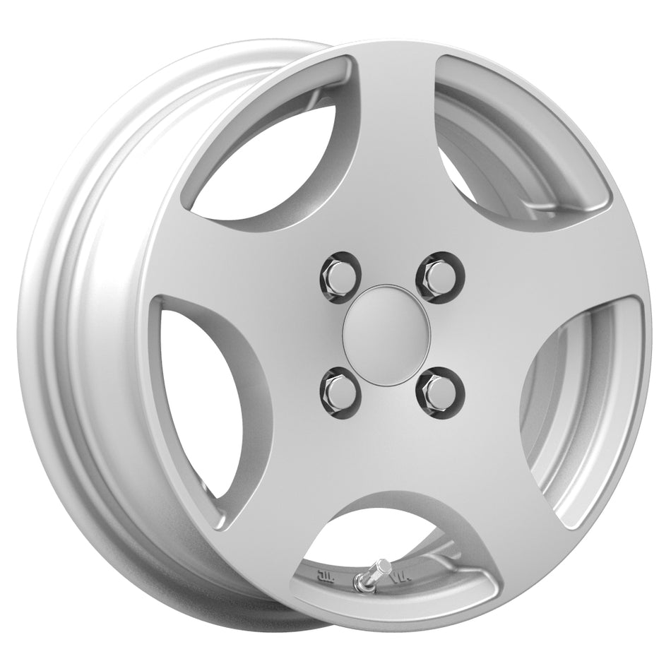 Complete wheel 155R13C 91/89N KENDA KR500 Winter Trailer M+S 3PMSF + 5Jx13 4/57/100 ET30 Silver Alloy Studded RIGHT