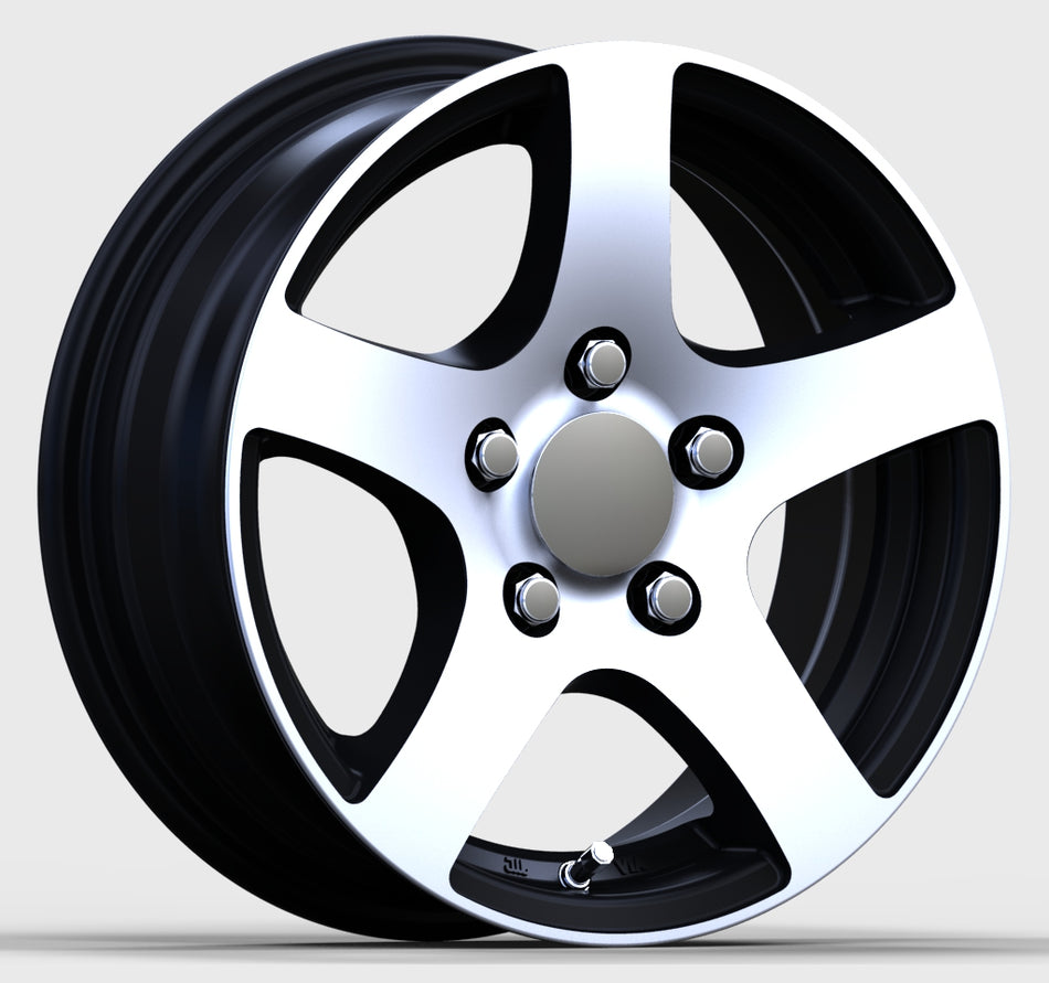 Complete wheel 185R14C 104/102N KENDA KR101 EV42NI-N + 5.5Jx14 Alu 5/66.6/112 ET30 15C60 Black Polish